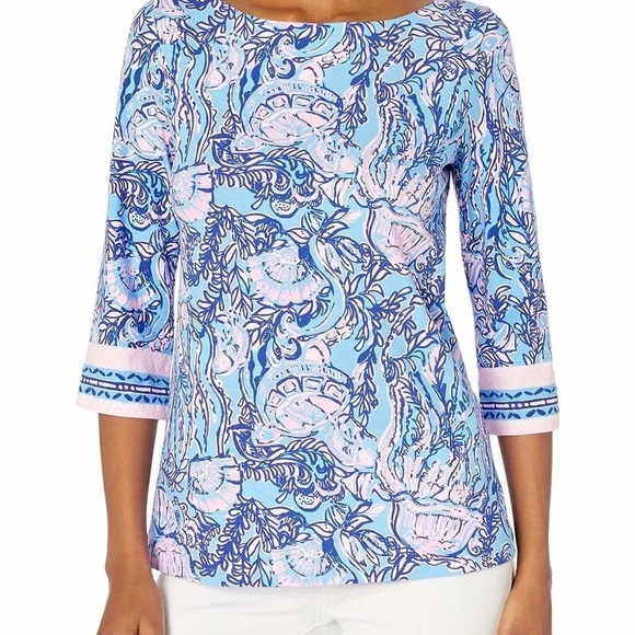 Lilly Pulitzer Waverly Top in Horseshoe Bay print - Picture 1 of 5